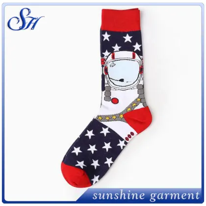 Happy socks with colorful patterns custom logo men socks