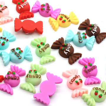 Красочные сладкие конфеты в форме смолы кабошон с плоской спинкой для детей игрушка DIY Декор бусины талисманы или украшения для спальни амулеты