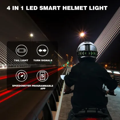 Smart LED Helmet Light - Waterproof Tail Lights for Motorcycle Night Riding