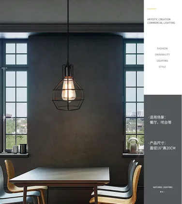 Retro Metal Pendant Lights E27 - Vintage Hanging Lamps for Home & Coffee Shops