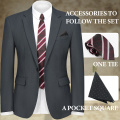 WYWK 2 Piece Men's Suit Wedding Party-Dark Gray-XS