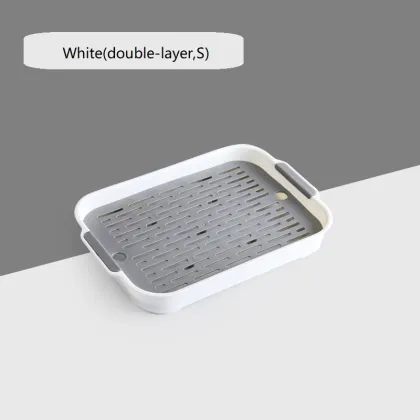 Modern Fruit Plate Double Deck Drain Tray