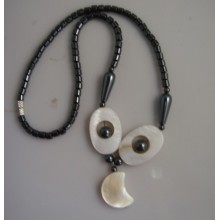 Collier de coquille de perle d&#39;hématite