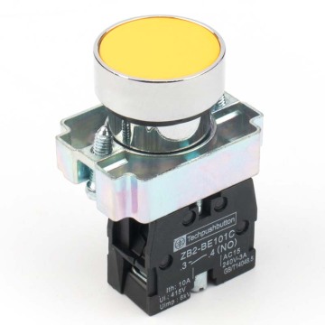 Yellow XB2-BA51 22mm Momentary Button Switch - Start-Stop Self-reset Round Flat-head