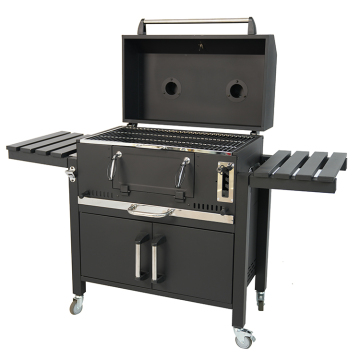 Hot Sale Heavy Duty Large Cabinet Backyard Garden Adjustable Height Trolley BBQ Charcoal Barbecue Grills