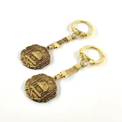 Philippine Eagle Keychain: 3D Cut Out Gold and Black Designs