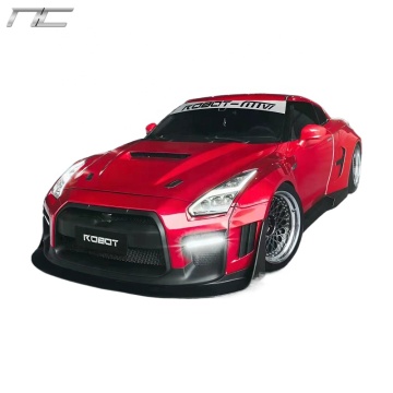Wide Body Kit for Nissan GT-R R35: Front Bumper, Rear Bumper, Flares, and Eyebrow Spoiler