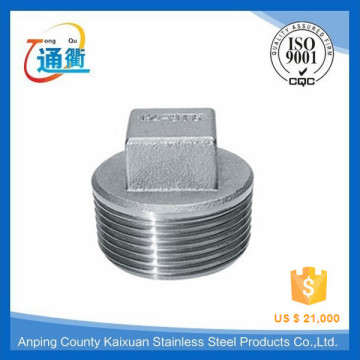square casting stainless steel fitting water pipe plug from made in china