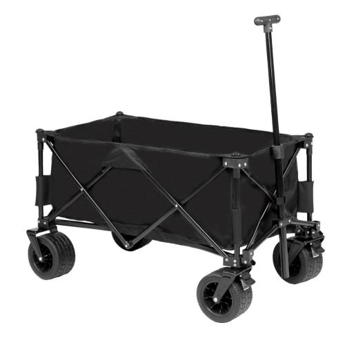 Wagon in acciaio per esterno pieghevole nera pieghevole.