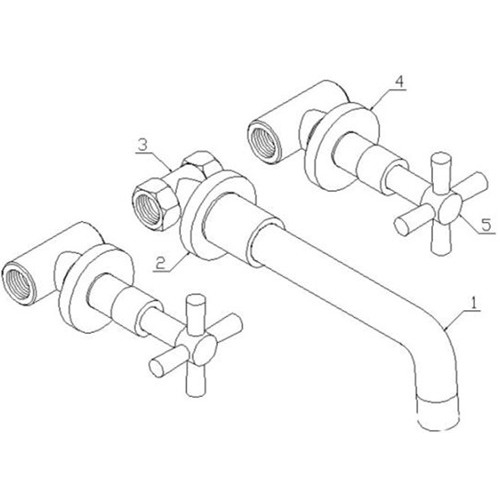 Wall Mounted Basin Faucet Concealed Mixer