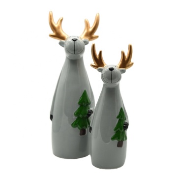Ceramic Deer Head Dolomite Elk Ornaments for Christmas Indoor Decor