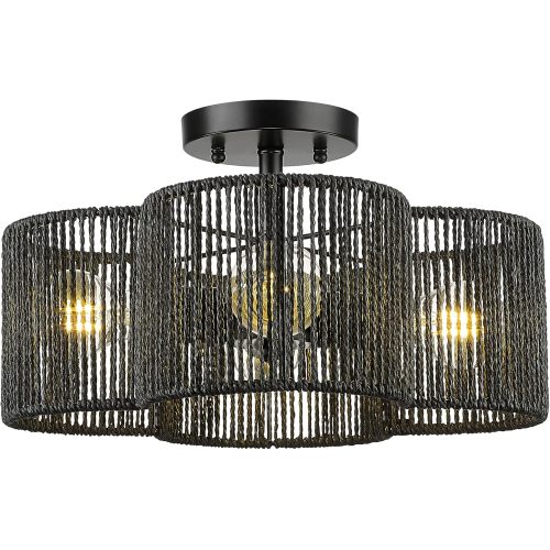 Boho Semi Flush Mount Ceiling Lamp