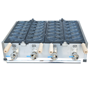 Acero inoxidable 12 platos Taiyaki Fish Waffle Maker