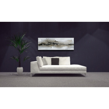 Modern Silver Abstract Wall Art Oil Painting