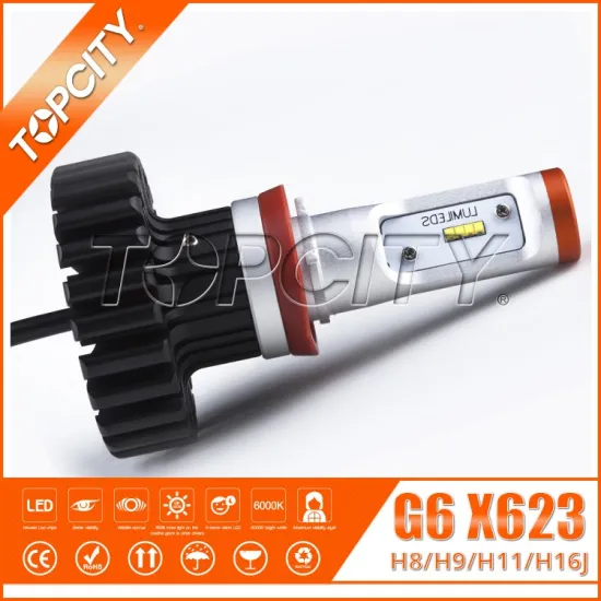 Topcity Factory Selling Directly X623 G6 Z-ES Chips 80W Car Head Light Bulbs H8 H9 H11 H16J Single Beam White Head Lamp