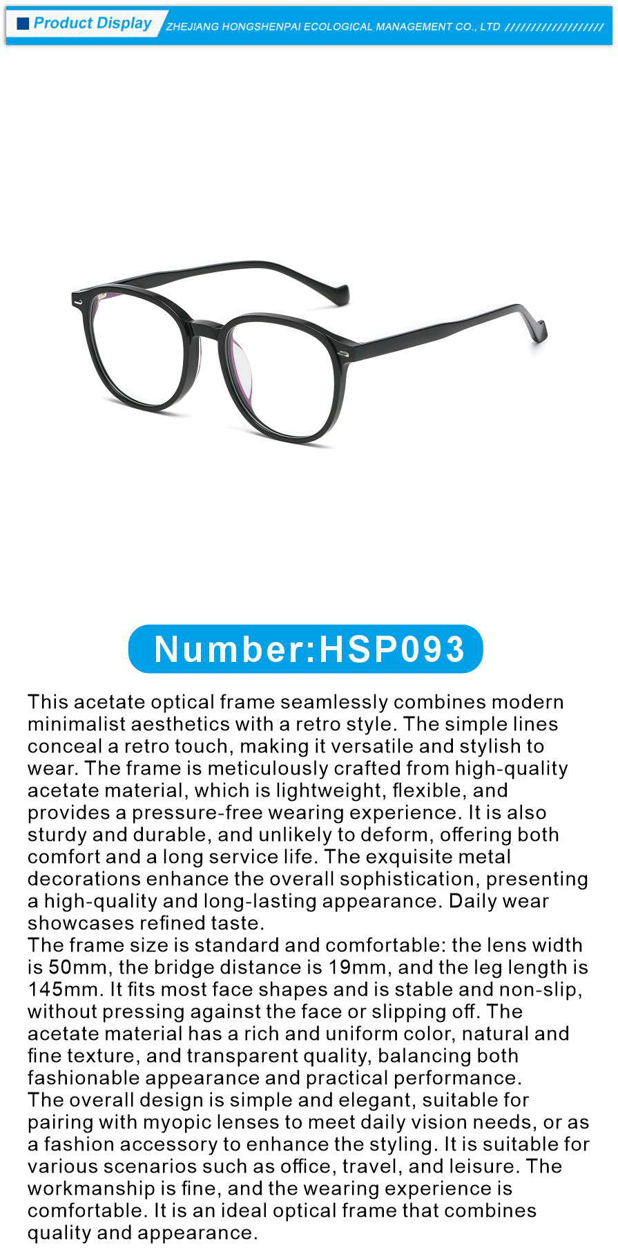 Optical Acetate Frame Full Rim