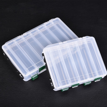 Double Decker Plastic Fishing Box with 10/14 Compartments - Lure and Hook Storage Case