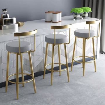 Nordic Luxury Velvet Bar Stools for Kitchen and Bar