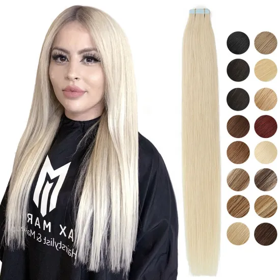Large stock Cheap blonde black tape in hair extensions indian remy invisible tape ins hair extensions human hair wholesale