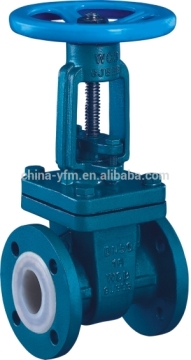 PFA Lined Rising Stem Gate Valve flange types