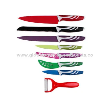 Royalty Line 8 Pieces Non-stick Knife Set with 1.8mm 8-inch Chef Knife Thickness
