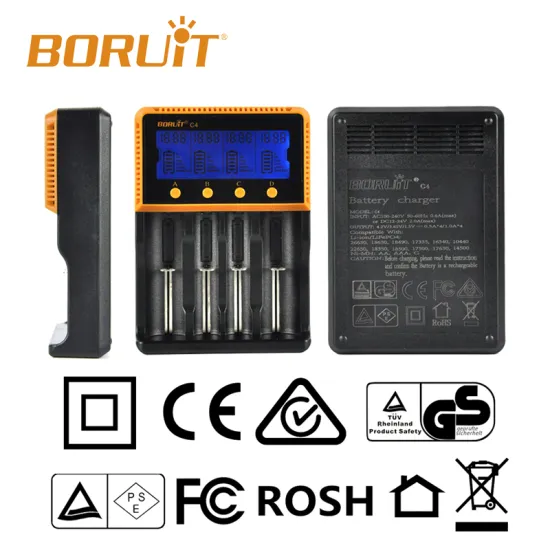 Boruit High Quality Hot Sale Multifunctional 4 Solts LCD Display Battery Charger
