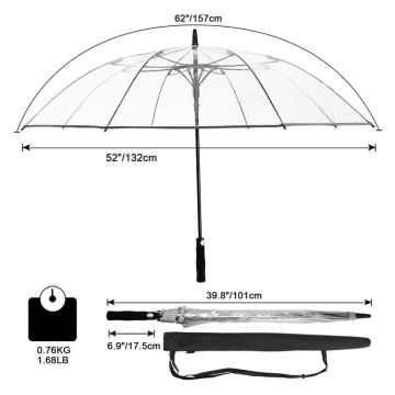 Wholesale Bulk Custom Print Chinese Transparent Rain Umbrellas