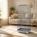AIBIKE Metal Cat Cage Powder Coated Quadrate Pet Enclosure Plastic Tray Push-Up Closure Indoor Outdoor
