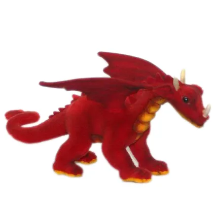 Popular Design Wholesale Soft dragon Colorful Red Plush dragon with wings