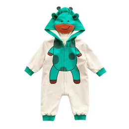 Infant winter clothes  hooded baby animal romper