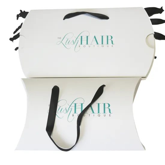 High-grade Black Handle Design White Pillow Paper Box