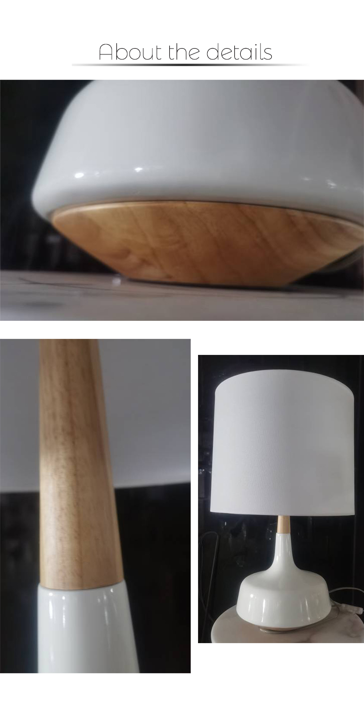 The lamp is designed with a fabric shade, which adds a soft and cozy touch to the overall design