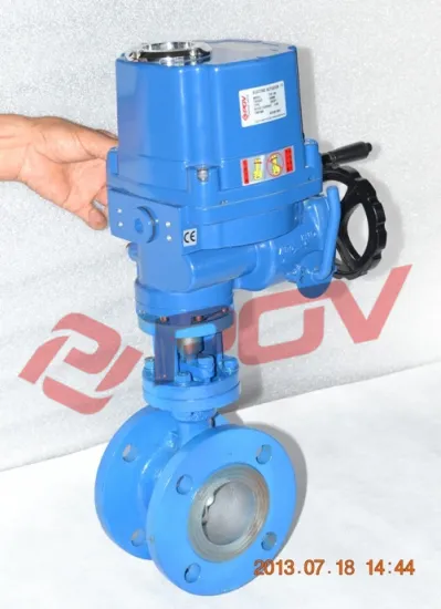 ss304 electric double eccentric butterfly valve