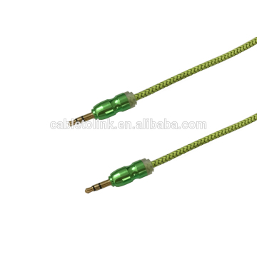 Green color 3.5mm to 3.5mm Male to male Stereo Jack Adaptor Audio Cable 1 Meter