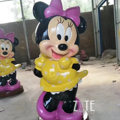 Colorful Life Size Fiberglass Resin Cartoon Mickey Mouse Statue For Sale