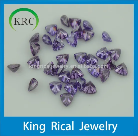 Trillion Amethyst Cubic Zirconia Stone For Jewelry