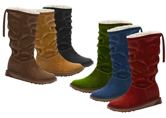 Custom Round Toe Womens Winter Snow Boots With Micro Fiber