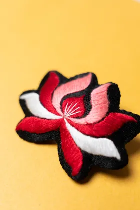 Yi Embroidered Orchid Brooch