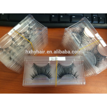 Clear trays 100% real mink fur strip false eyelashes