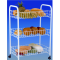 4-layer rolling trolley with basket