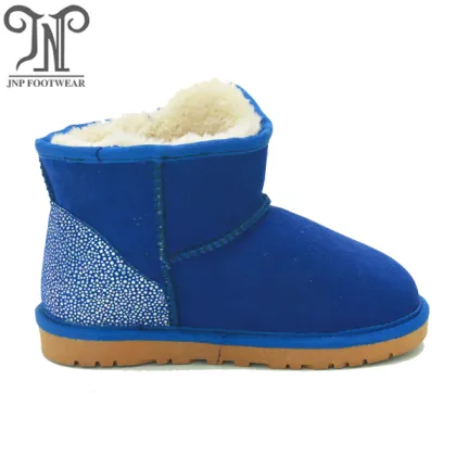 kids winter indoor genuine leather snow boots