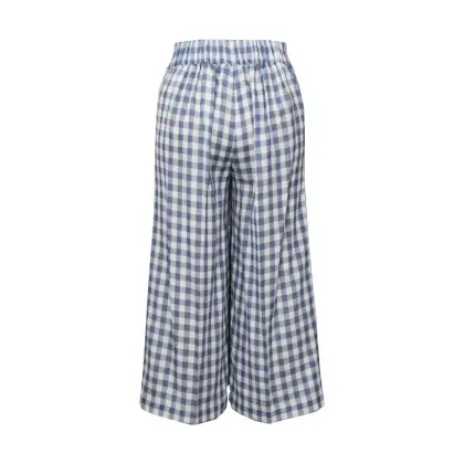 High Waist Casual Harem Pants Checks Trousers