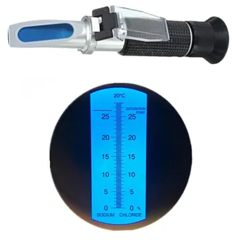 Handheld Refractometer for Aquarium Salinity Measurement - 0-28% Sea Water Salinity Tester, Pure Aluminium