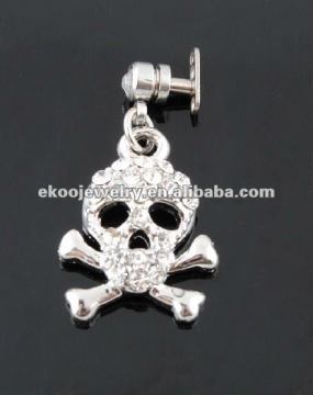 Skeleton Magnet Dermal Anchor Body Jewelry With Titanium Dermal Bases