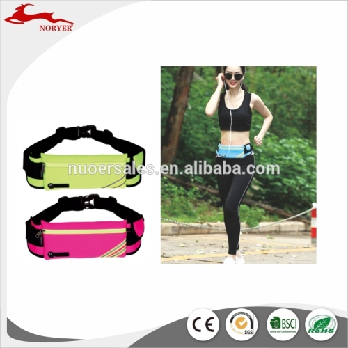 Hot sales Cycling Running waist pocket running belt with reflective strip on Alibaba