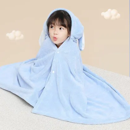 Soft Cotton Baby Bath Towel with Cartoon Designs: A Cozy Warm Blanket and Hooded Towel for Little Ones