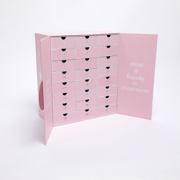24 drawers pink design advent calendar for cosmetics