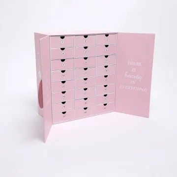 24 drawers pink design advent calendar for cosmetics