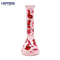 Glass Thick Bottom Beaker Bong with Red lips