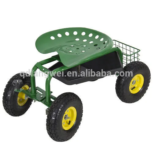 Rolling Garden Work Seat Cart Garden Cart With Seat, High Quality